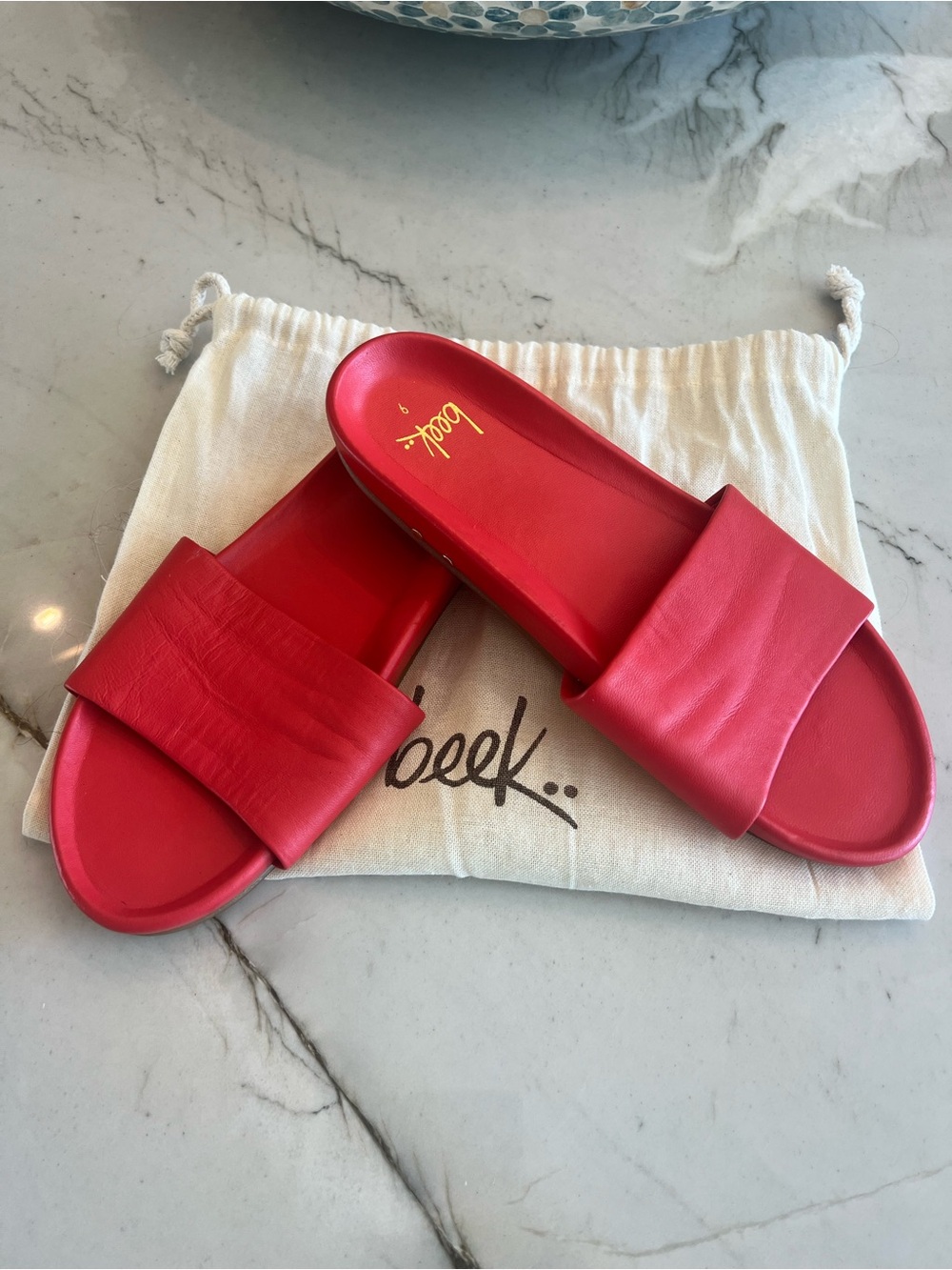 Beek Cherry Red Slide Sandals - Women's Slip-On Slides